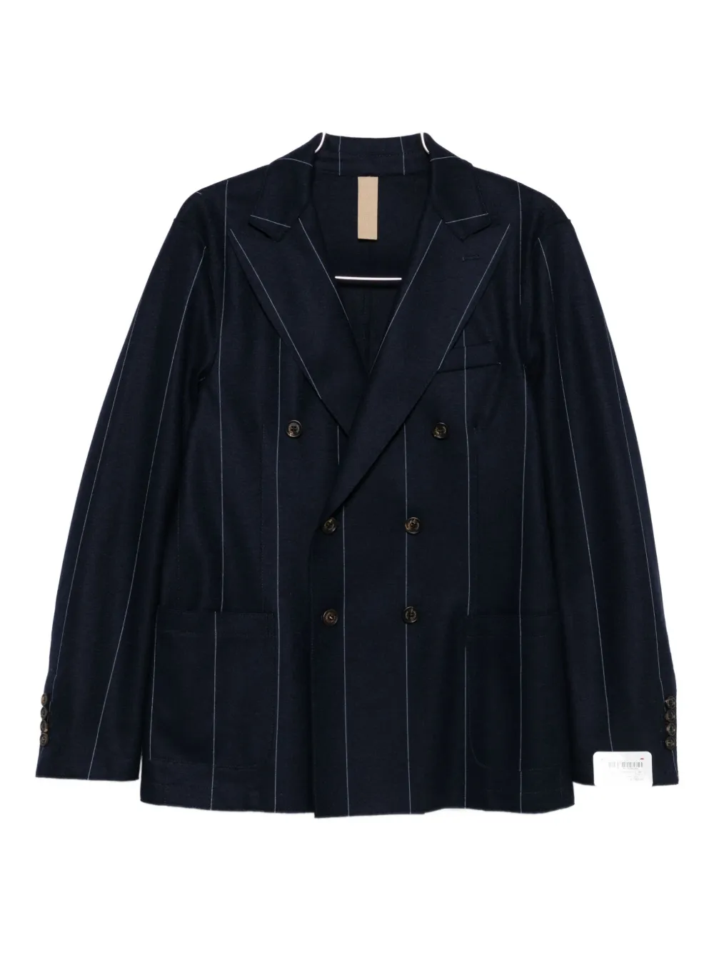

Двубортный пиджак в тонкую полоску Eleventy, синий