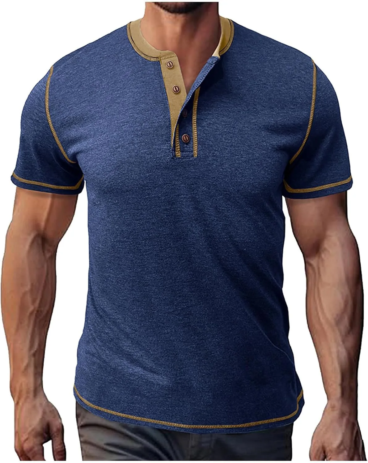 

Футболка Henley с коротким рукавом и пуговицами TXGMNA