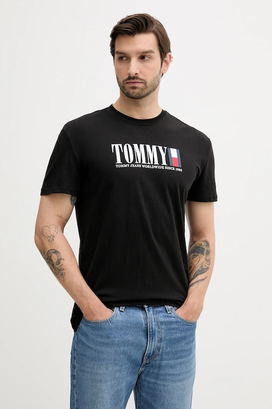 

Хлопковая футболка Tommy Jeans, черный