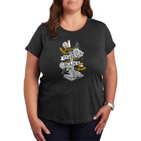 

Футболка Plus size с принтом "Книга и меч" Licensed Character, Heather Charcoal