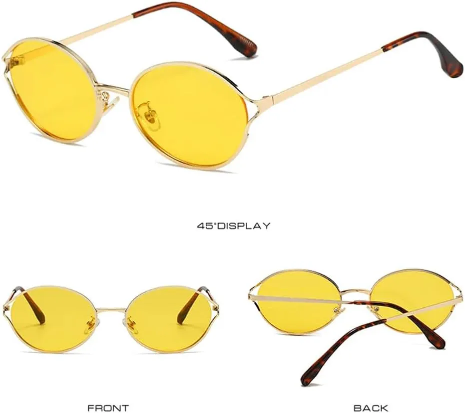 

Круглые металлические солнцезащитные очки UV400 для женщин и мужчин, для занятий спортом на открытом воздухе, бега и путешествий UYPTK, Golden Gray Gradient