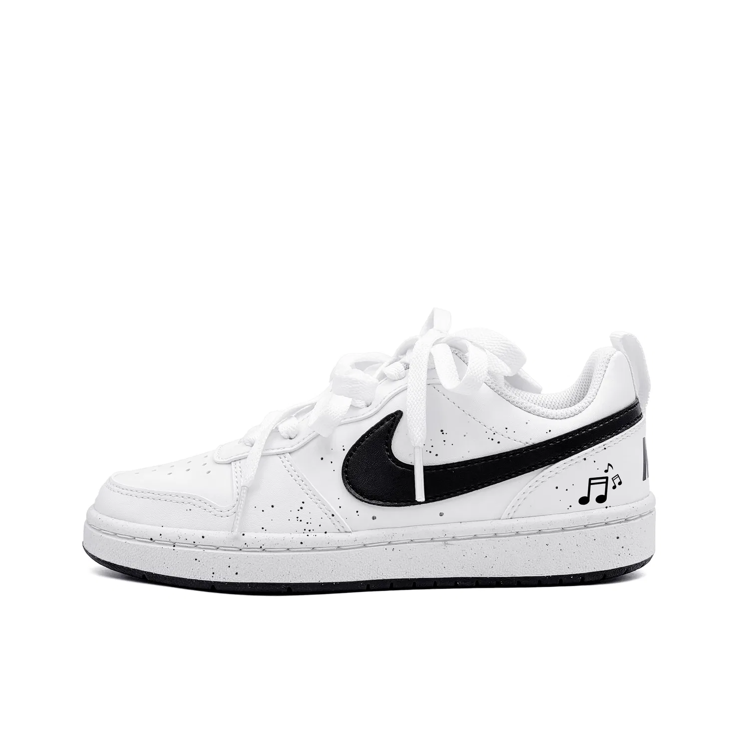 Кроссовки для скейтбординга Nike Court Borough Dancing Musical Note бело-черные