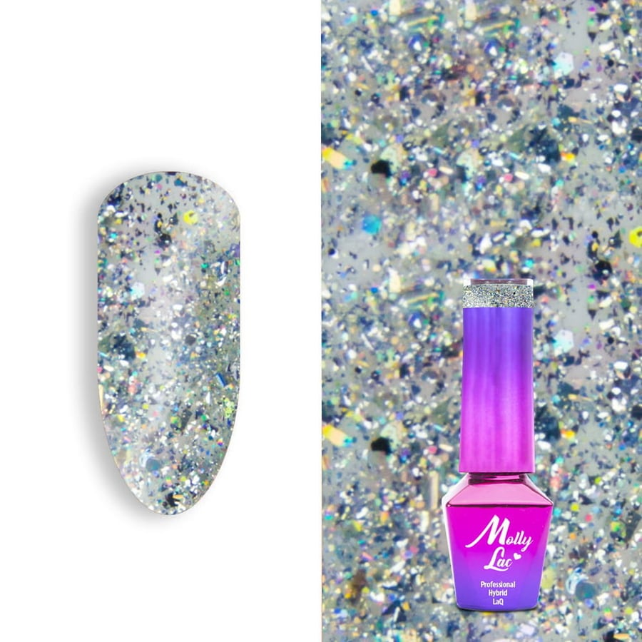 

Molly Lac, Luxury Limited Gem Silver, Гибридный лак, 156 Be Fancy, 5 мл