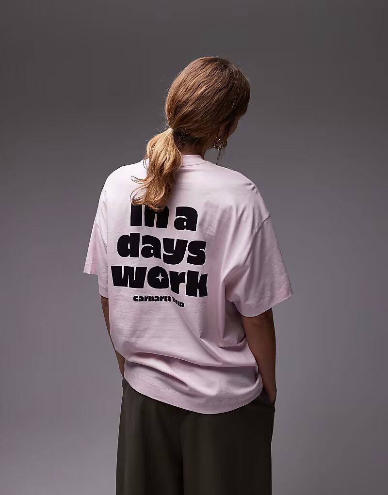 

Футболка Carhartt WIP Day Off с принтом на спине розового цвета