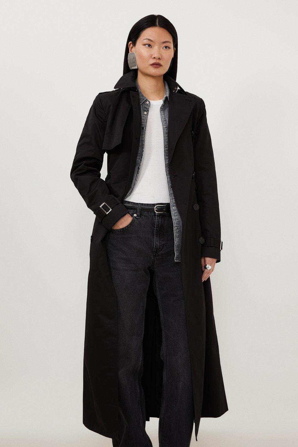 

Классический тренч с поясом Karen Millen, черный