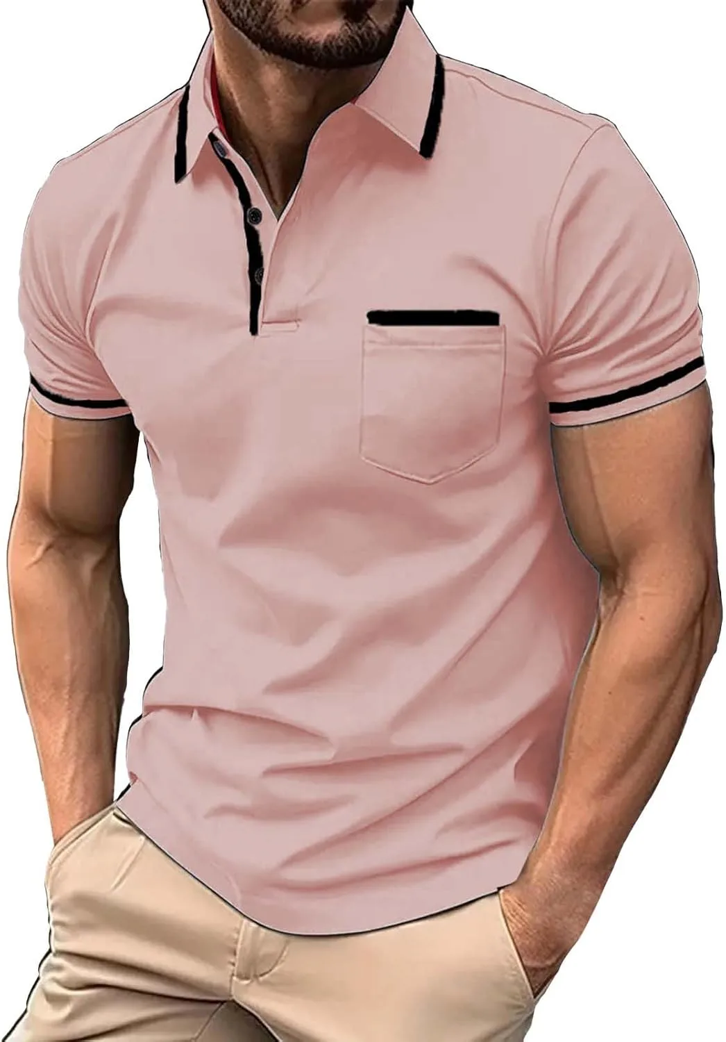 

Мужская поло с отделкой и карманом LCMTWX