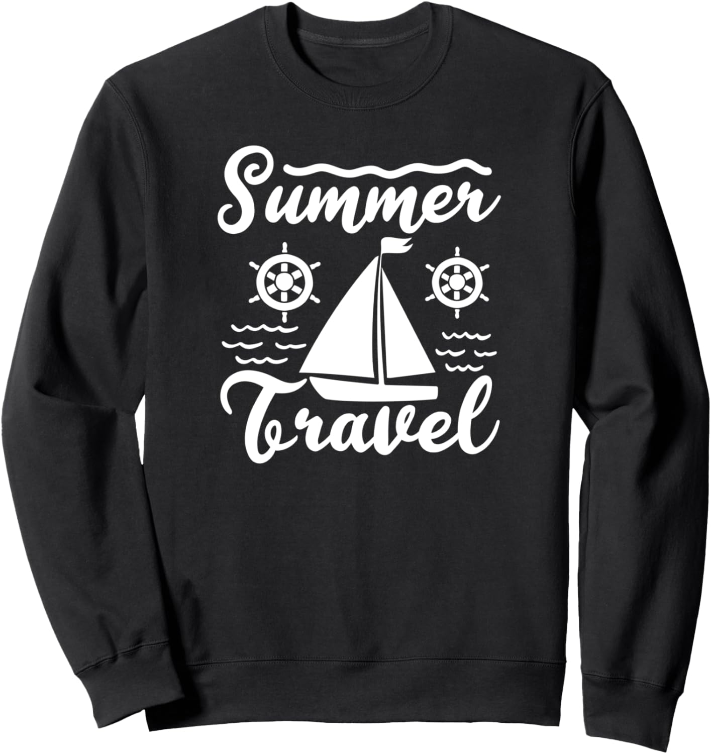 

Летние путешествия - Забавная толстовка для любителей парусного спорта Summer Travel Sailing, черный