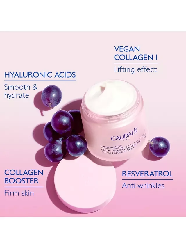 Крем для лица Caudalie — Увлажняющий Resveratrol Lift Retinol Alternative Firming Cashmere Moisturiser, , сменный, 50 мл — фото 4