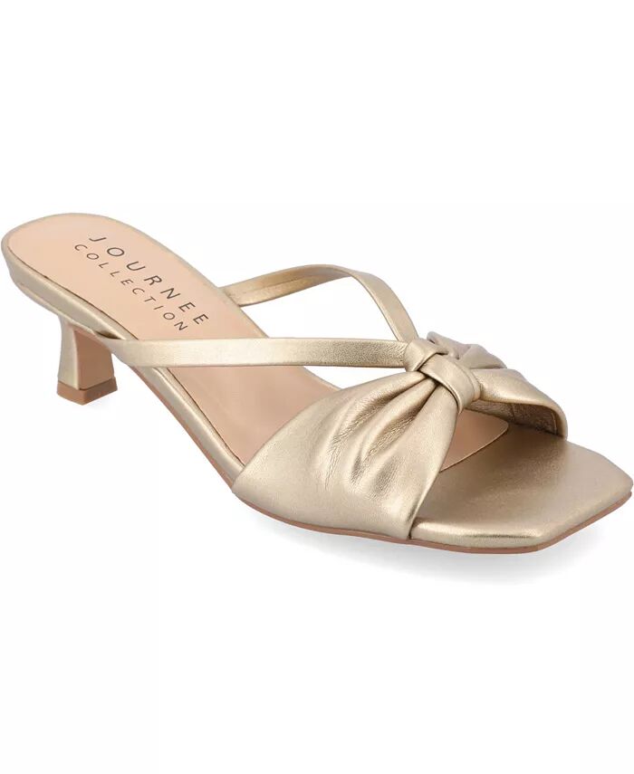 Женские босоножки Starling Two Tone Kitten Heel Dress Sandals Journee Collection, золотой