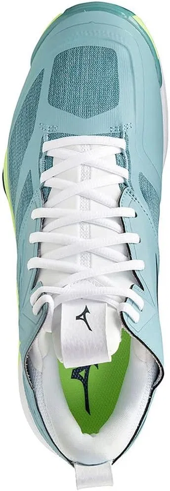 Волейбольные кроссовки Mizuno Unisex 2 Wave Momentum Mid, размер 10, Blue White Stone Blue Stratifieds White — фото 4
