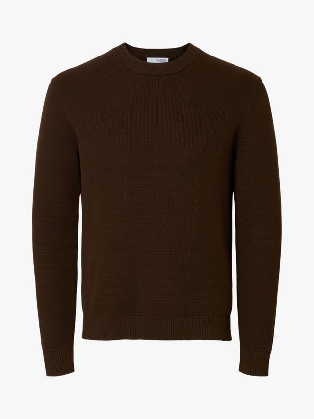 

Хлопковый джемпер с круглым вырезом Selected, Demitasse