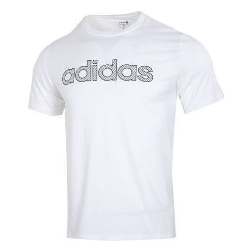 

Футболка Men's adidas neo Athleisure Casual Sports Breathable Logo Solid Color Round Neck Short Sleeve White T-Shirt, мультиколор