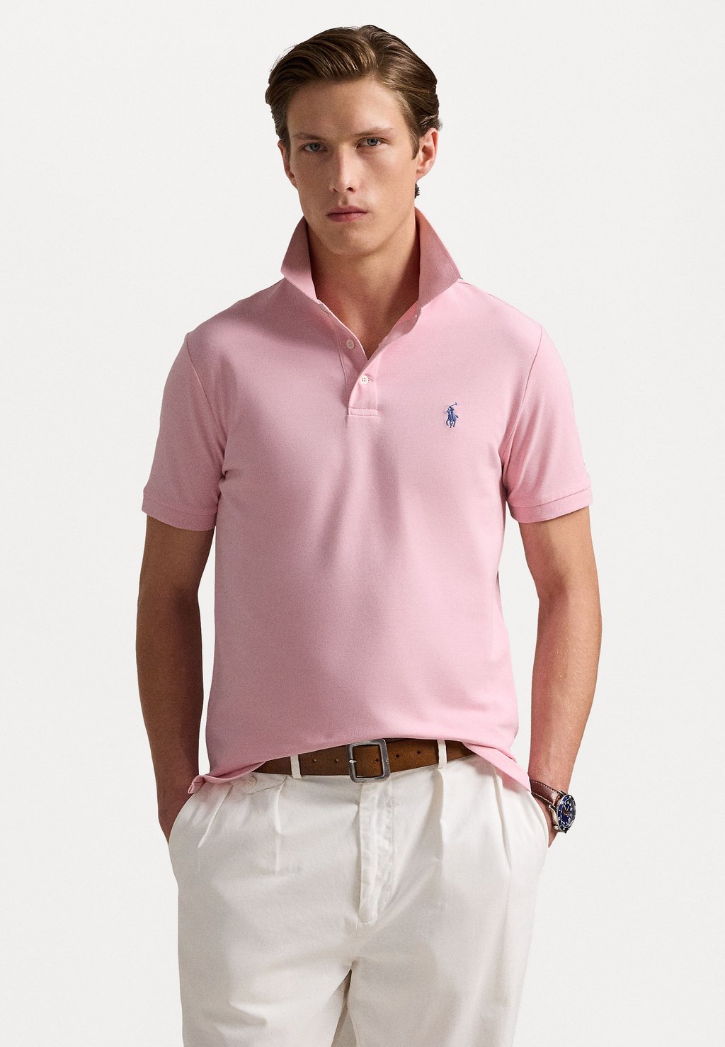 

Рубашка поло CUSTOM SLIM FIT STRETCH MESH SHIRT Polo Ralph Lauren, розовый