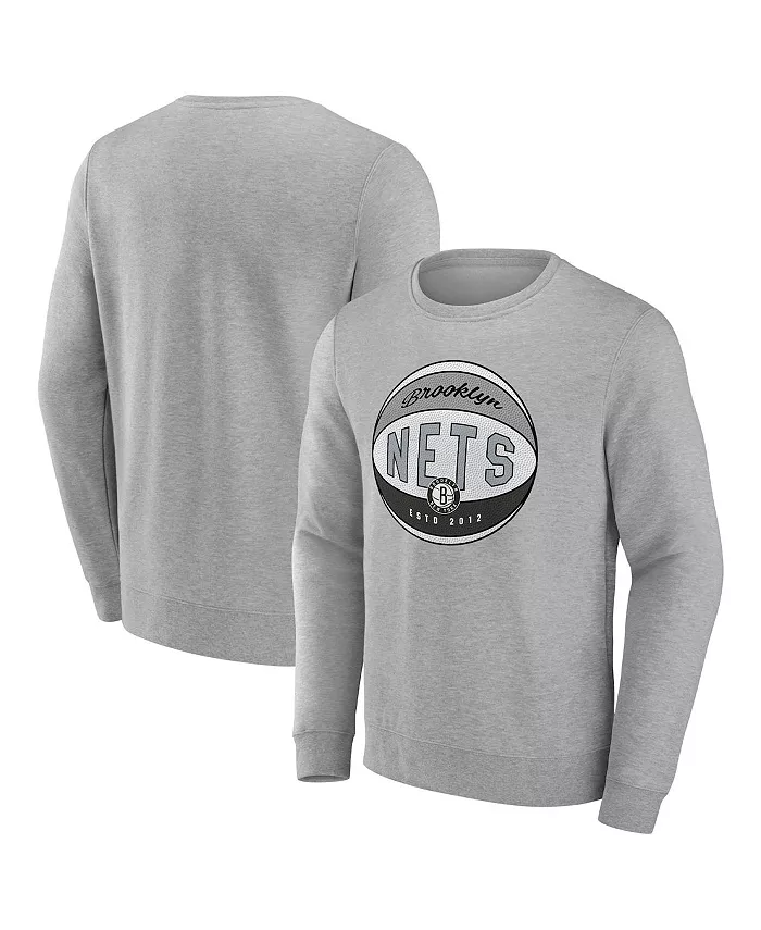 

Мужская толстовка с начесом серого цвета Brooklyn Nets True Classics Vintage Pullover Fanatics