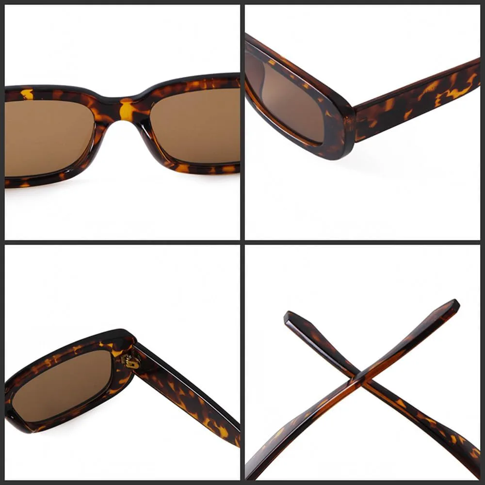 

2027 Модные винтажные прямоугольные солнцезащитные очки для женщин в ретро-оправе, стильные линзы, защита от ультрафиолета UV400 для женщин MTZJH, C1 Black