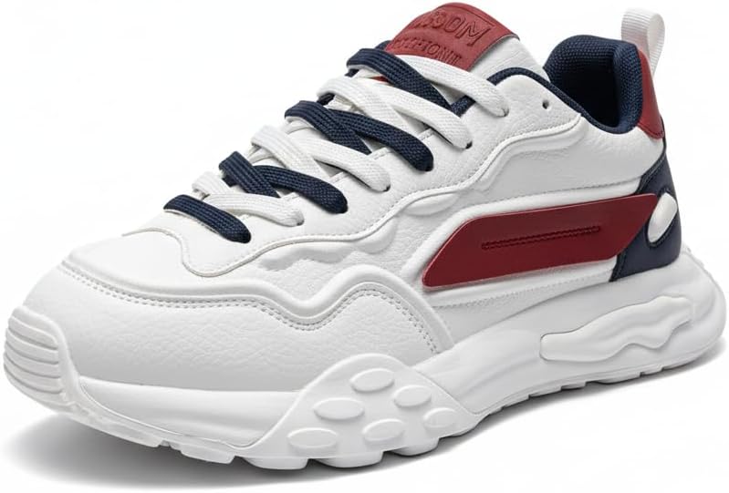 

Мужские повседневные спортивные кроссовки, прочная синтетическая кожа, обувь для ходьбы с повышением роста на 5 см, удобная, легкая и нескользящая, для повседневной носки в любое время года Ctkvbmeoi, красный