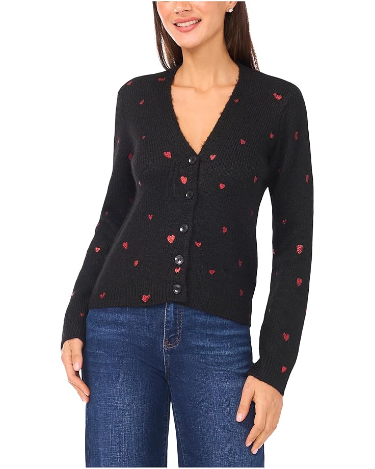

Женский кардиган CeCe Foil Heart, Rich Black