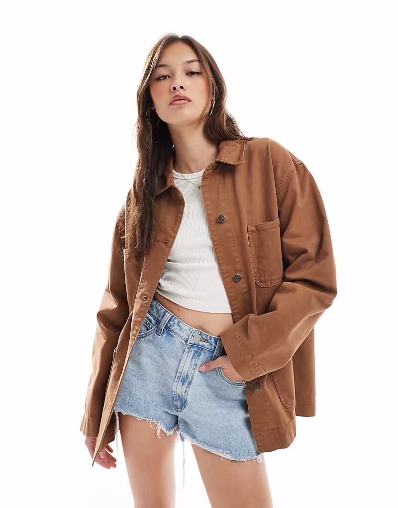 

Джинсовая куртка ASOS DESIGN карамельного цвета