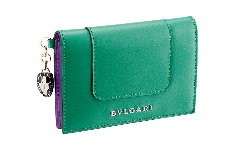 

Серпенти Форевер Кардхолдер из телячьей кожи Женский Зеленый BVLGARI