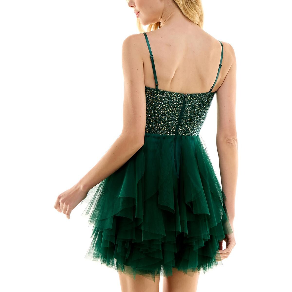 

Женское праздничное мини-платье с расклешенной юбкой для юниоров City Studios, изумруд