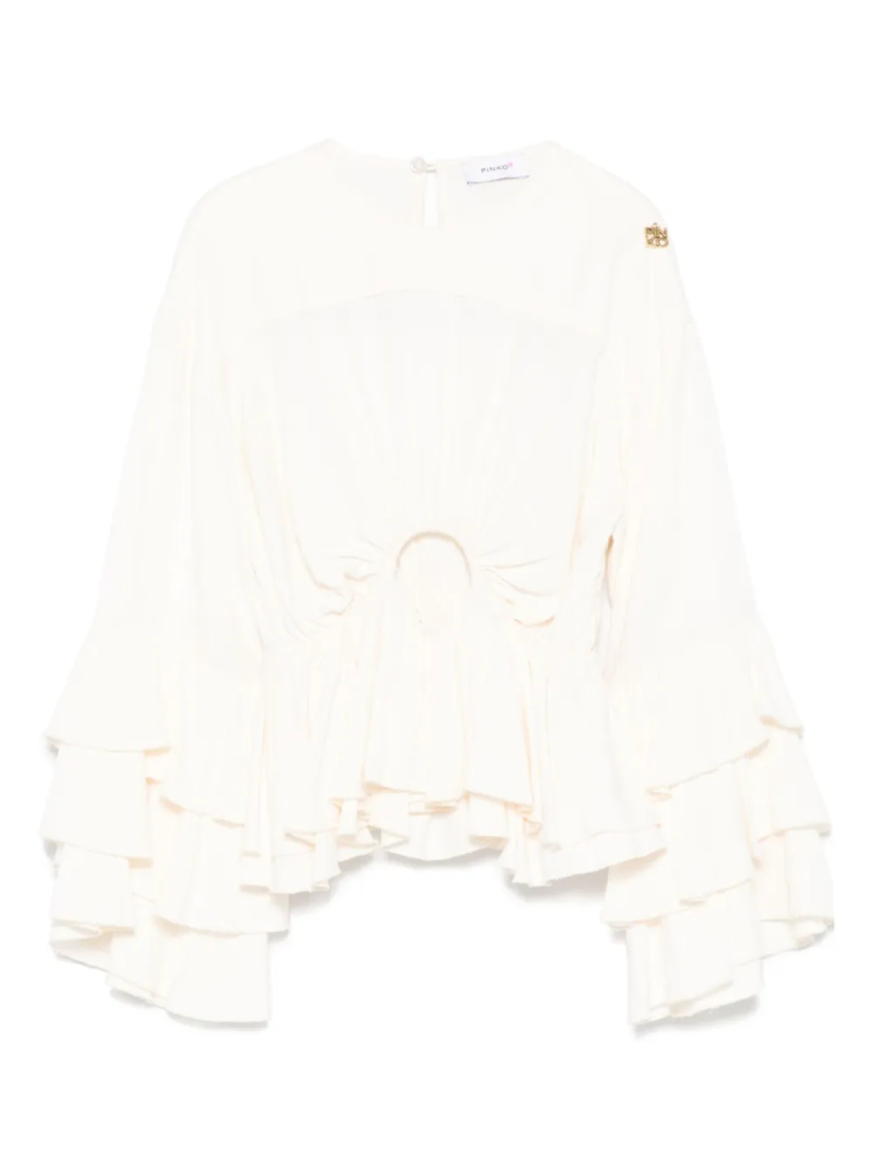 

Pinko Kids блузка со сборками, белый