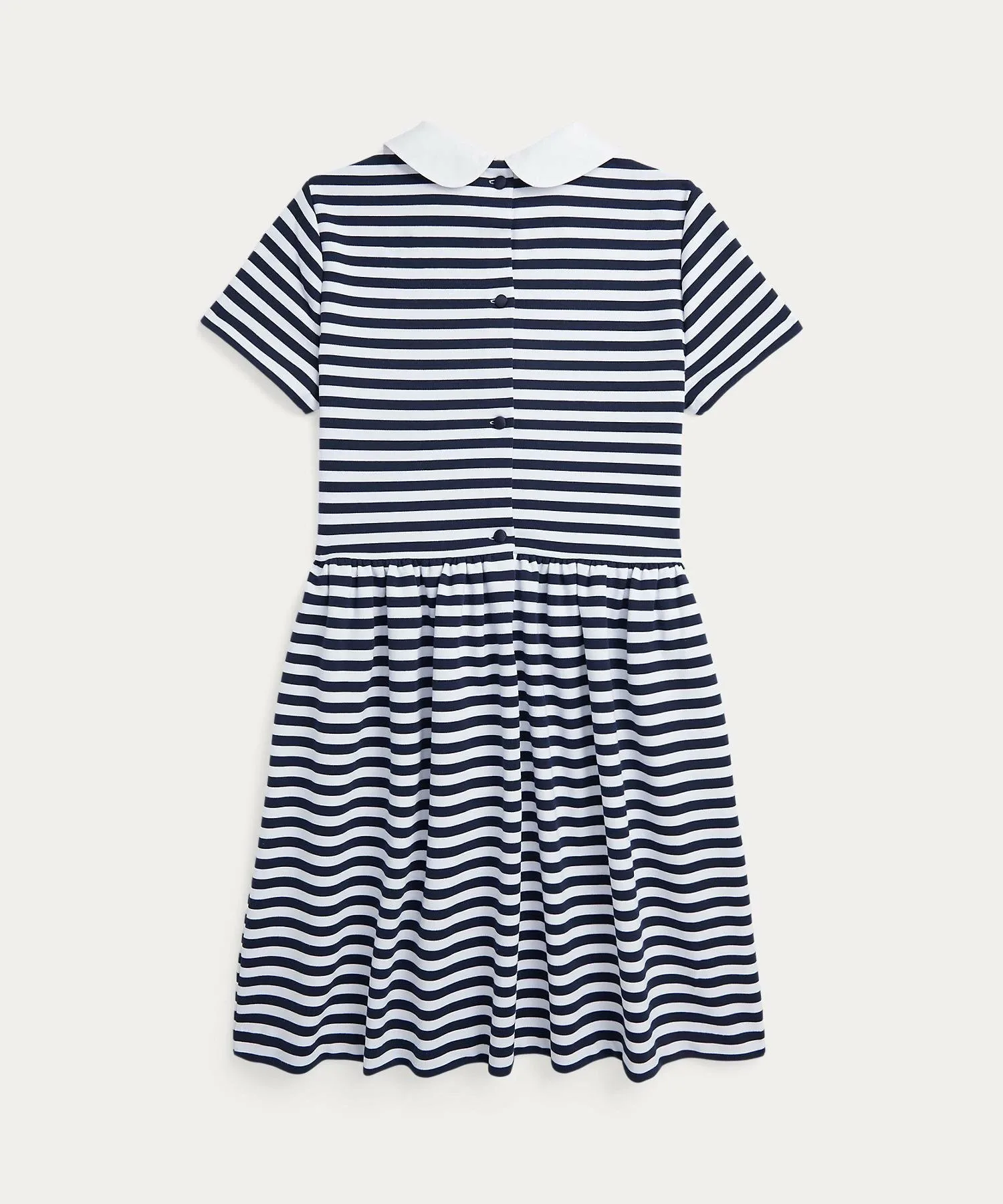 (Девочки 7-16 лет) Полосатое платье из ткани понте Polo Ralph Lauren, 410 Navy — фото 2