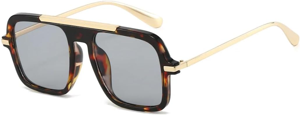 

Ретро-градиентные солнцезащитные очки для мужчин и женщин, роскошные, с индивидуальным дизайном, защита от УФ-излучения UV400, модные и универсальные UATXTAU, Leopard Grey