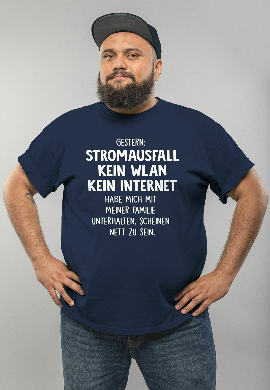 

Футболка с принтом STROMAUSFALL KEIN WLAN KEIN INTERNET SPR Moonworks, цвет navy