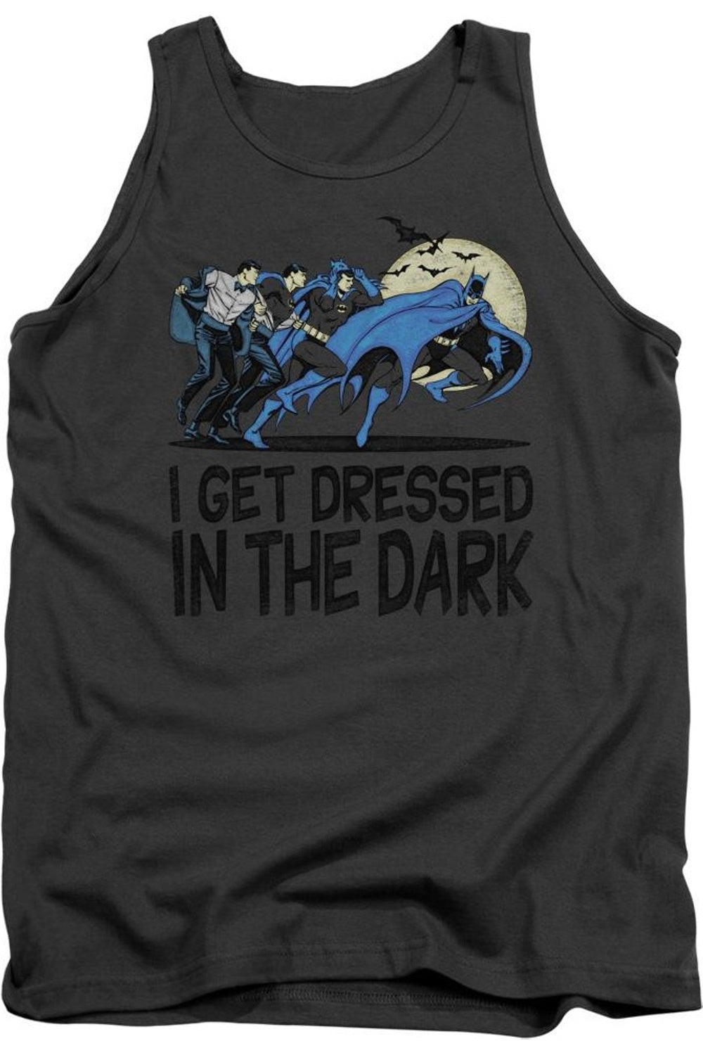 

Майка для взрослых DC Comics Get Dressed Gildan, цвет charcoal