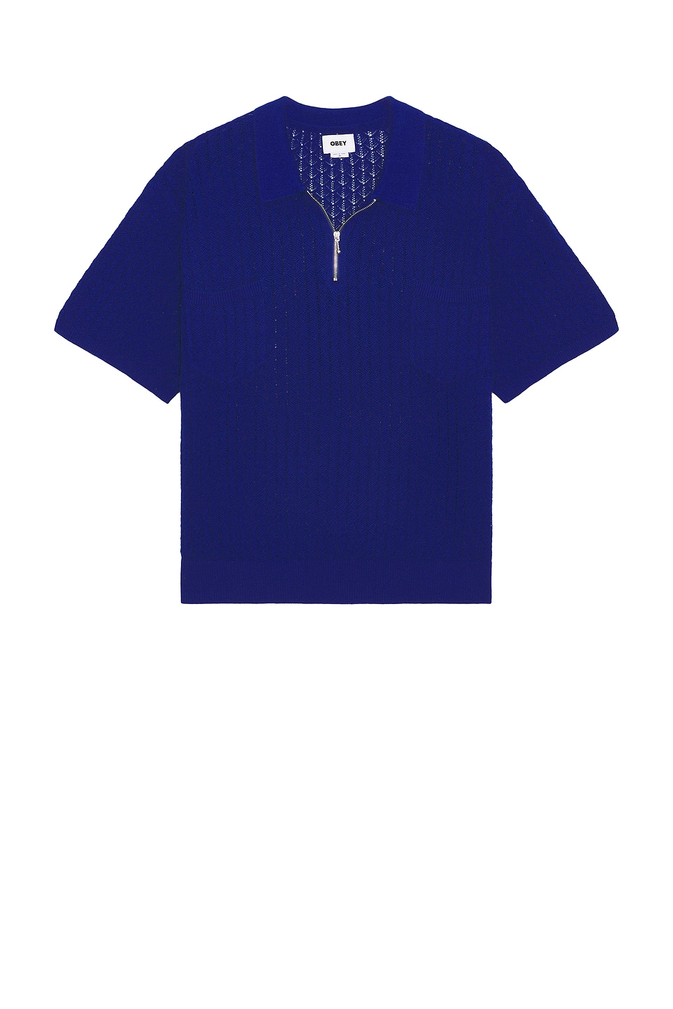 

Свитер-поло с застежкой на молнию Grant quarter zip от Obey, surf blue