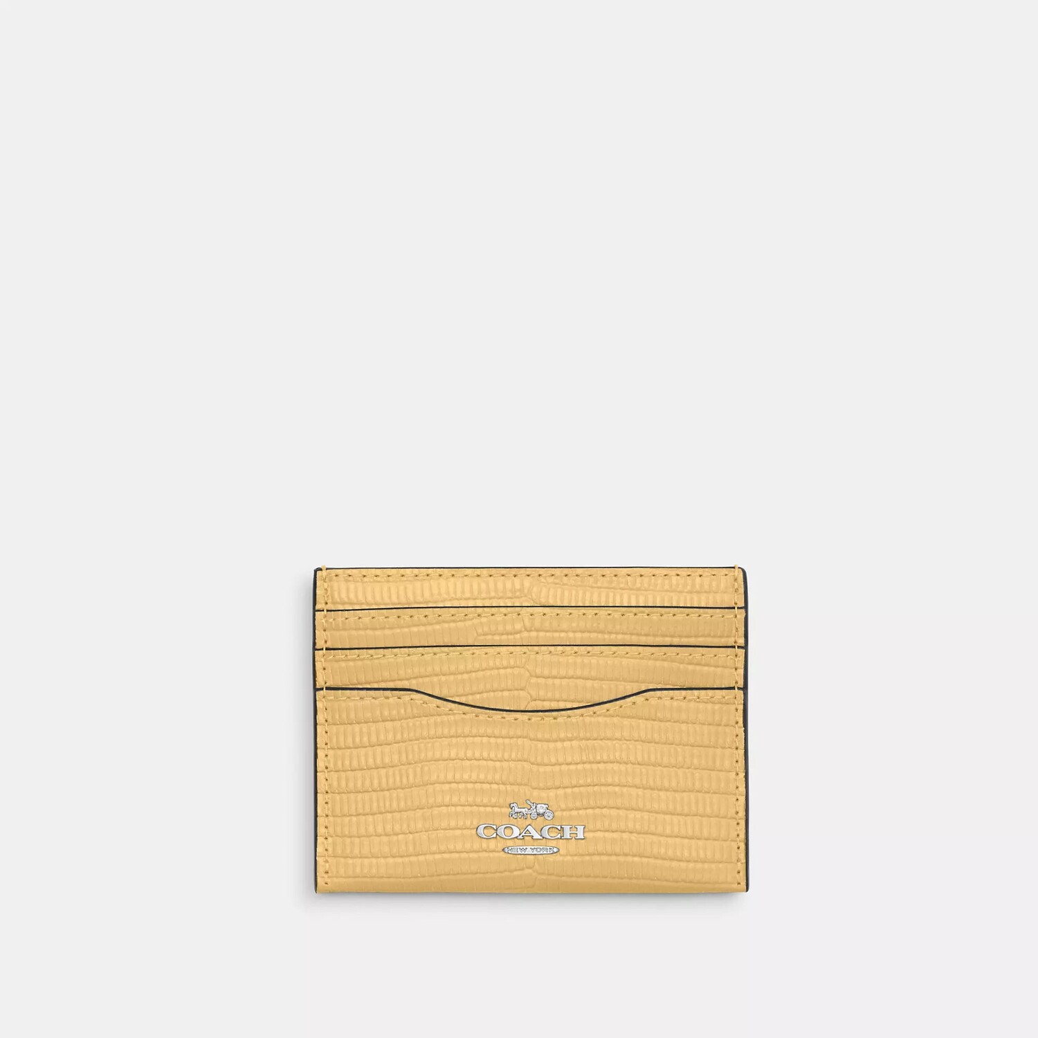 

Тонкий чехол для визиток Coach Outlet, цвет Silver/Hay