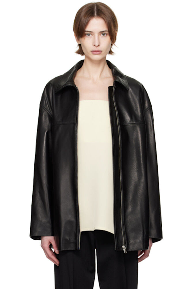 

Черная кожаная куртка Layne Sleek Nour Hammour