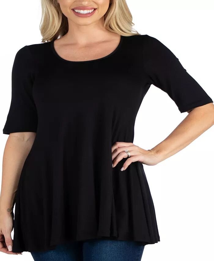 

Женская туника-топ с рукавами до локтя 24seven Comfort Apparel, черный