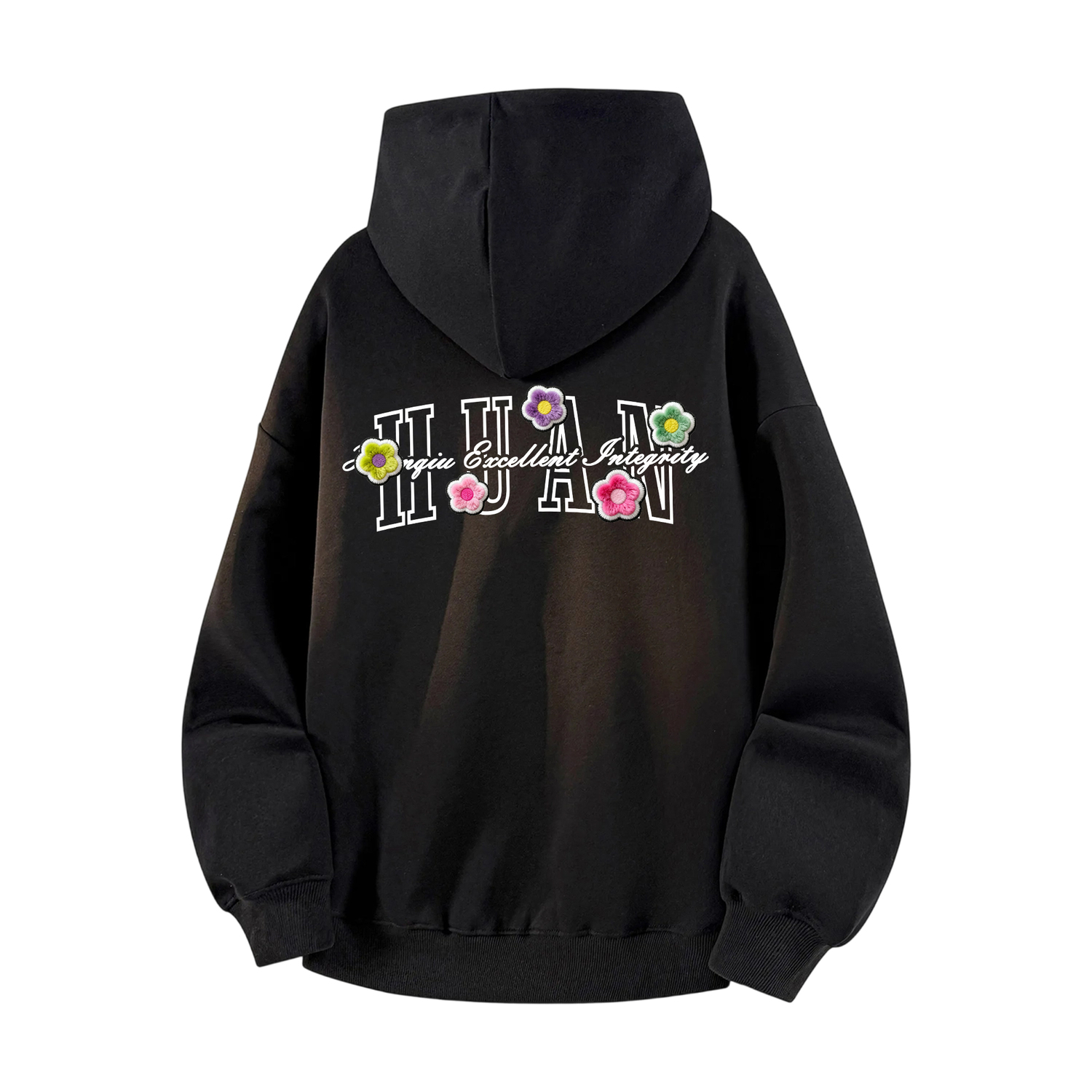 

Толстовка Unisex Hooded Thickened Heavyweight HUANQIU, черный (hat drawstring fleece-lined)