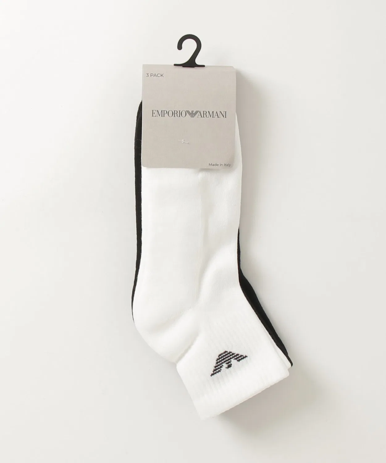 Носки спортивные Emporio Armani, 3 пары, хлопок, бежевые — фото 3