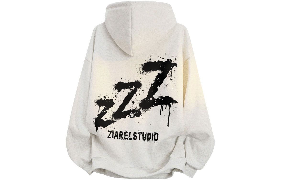 

Толстовка Unisex Hooded Moderate Heavyweight ZIAREL, белый heather серый