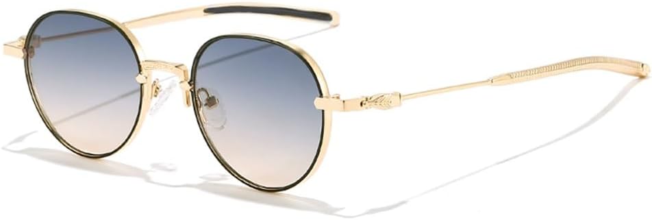 

Классические ретро круглые солнцезащитные очки для мужчин, маленькая металлическая оправа, женские солнцезащитные очки для путешествий, вечеринок, панк-стиль KTUCN, C02 Grey Orange