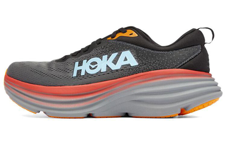 

Кроссовки Bondi 8 мужские низкие черные/оранжевые Hoka One One