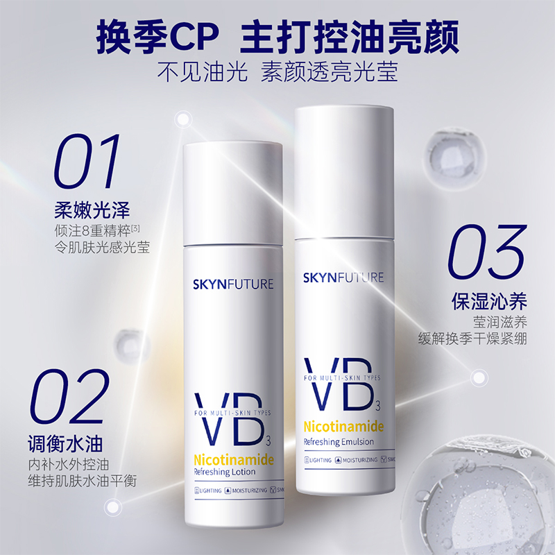 Набор по уходу за кожей лица SKYNFUTURE VB3 Nicotinamide Refreshing Skin Care Gift Set: тонер, 120 мл + эмульсия, 100 мл — фото 4