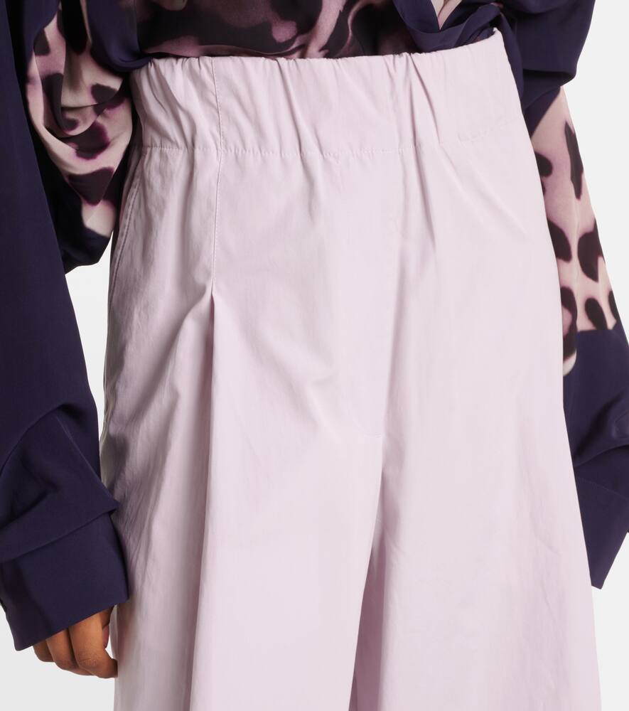Хлопковые брюки с высокой талией и широкими штанинами Dries Van Noten, Lilac — фото 4