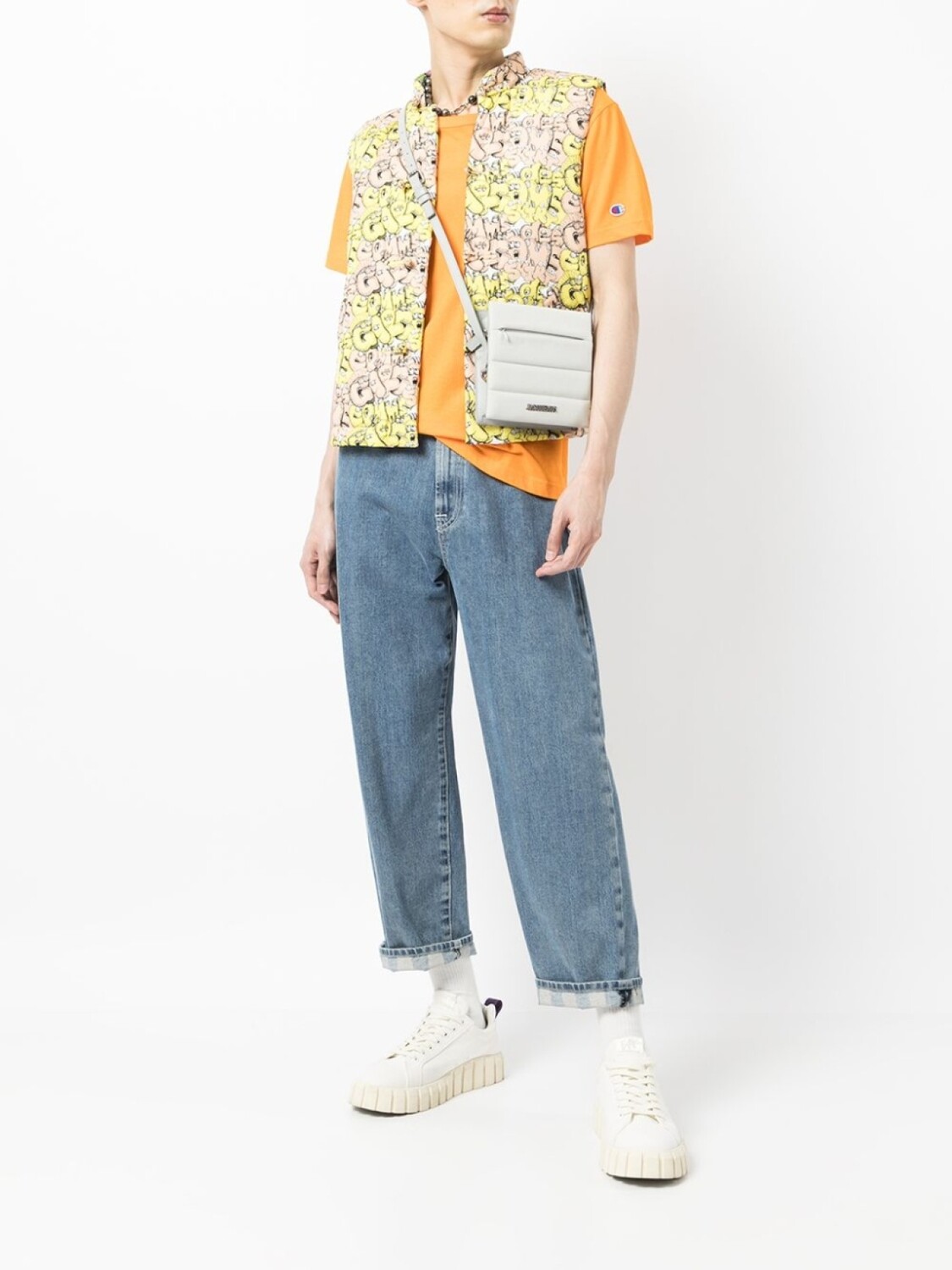 Дутый жилет с логотипом Comme Des Garçons Shirt, желтый — фото 2