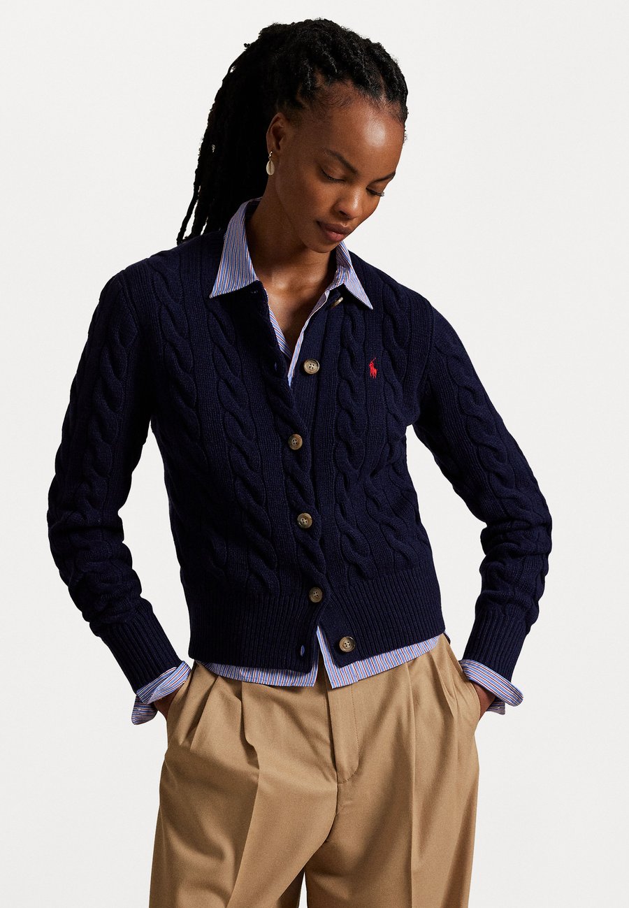

Кардиган Polo Ralph Lauren CABLE-KNIT WOOL-CASHMERE CARDIGAN, Hunter Navy/Dark Blue