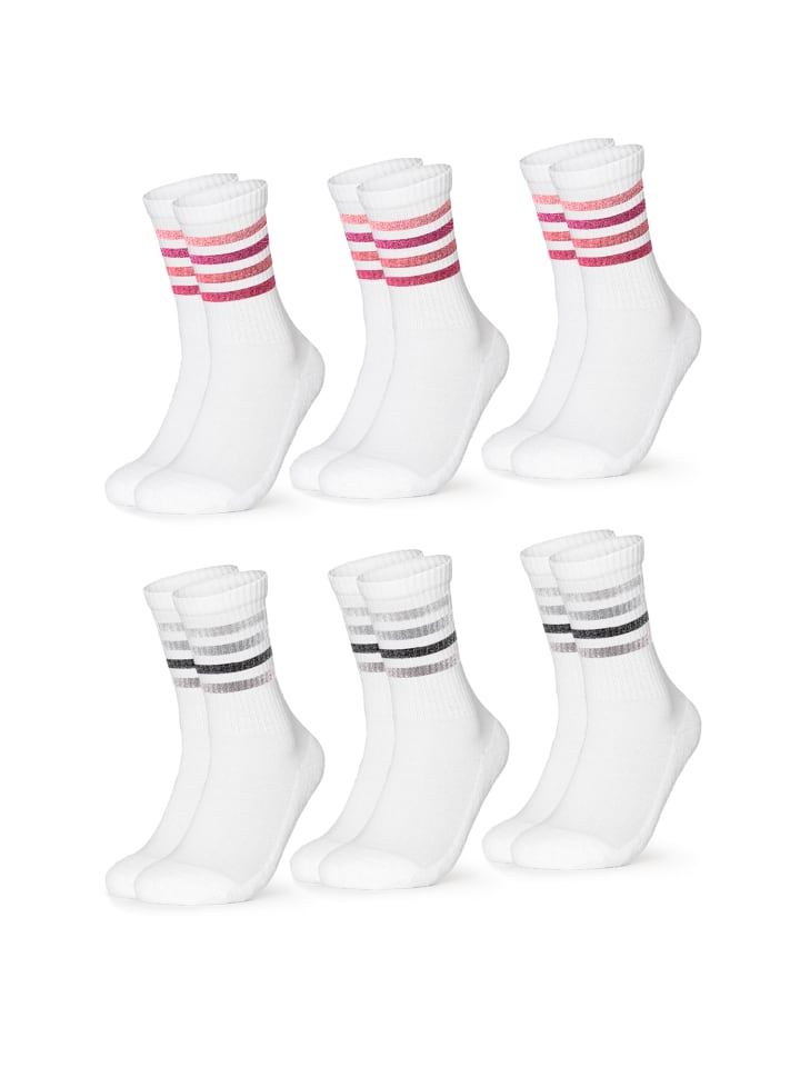 

Occulto Набор из 6 ретро-теннисных носков Steffi в розово-сером цвете