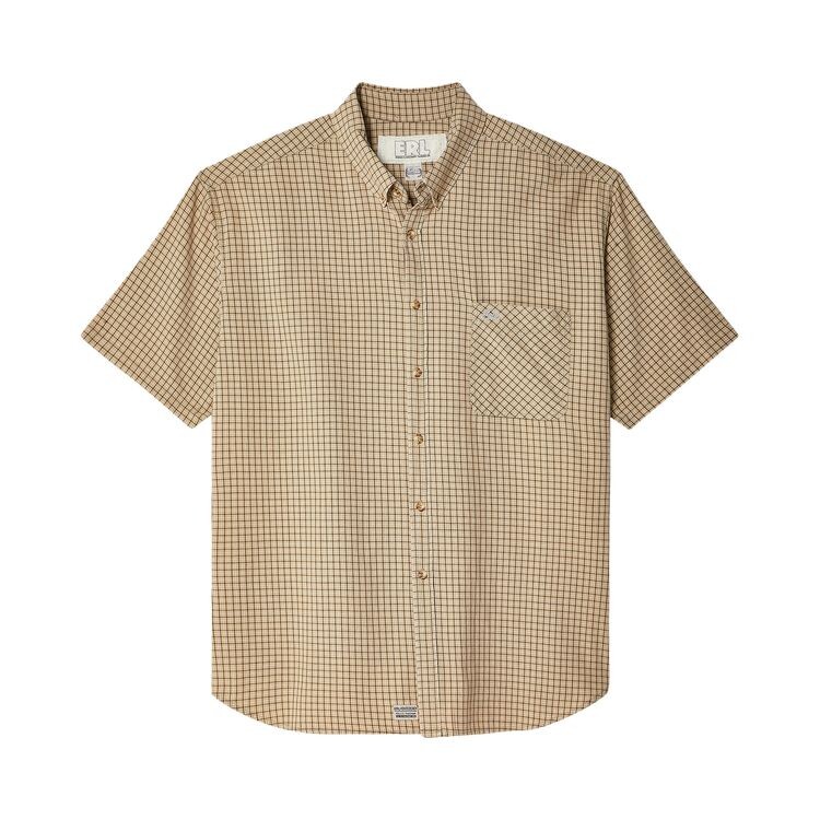 

Рубашка ERL Plaid Short-Sleeve Shirt Beige, желто-коричневый