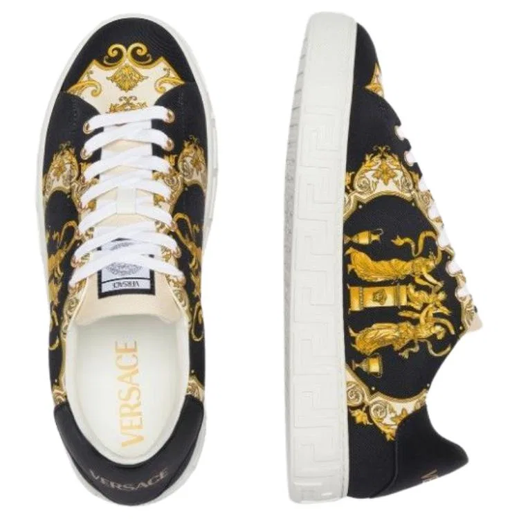Кеды Greca Low Top Canvas Shoes VERSACE черные — фото 4