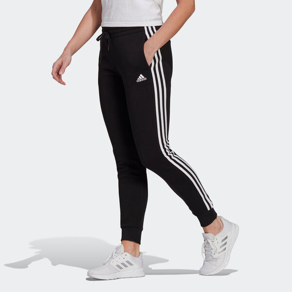 Брюки Essentials флисовые брюки с тремя полосками азиатские размеры Adidas, черный — фото 2