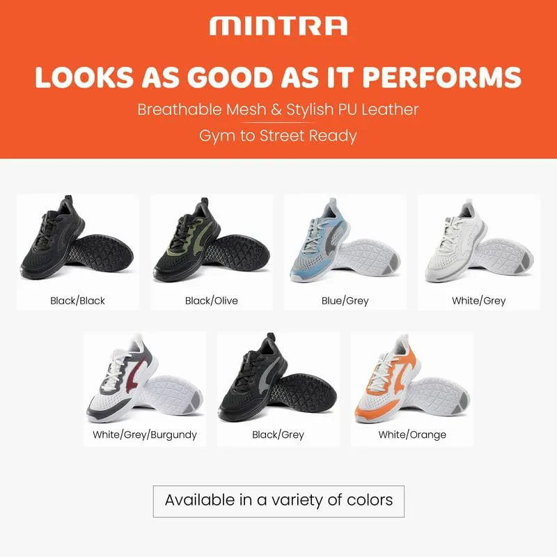 

Кроссовки Mintra Sports Mens Edge - для бега, прогулок, повседневной носки, модные, легкие, дышащие, спортивные, гибкие, для зала, тренировок, йоги Mintra Office, черный/серый