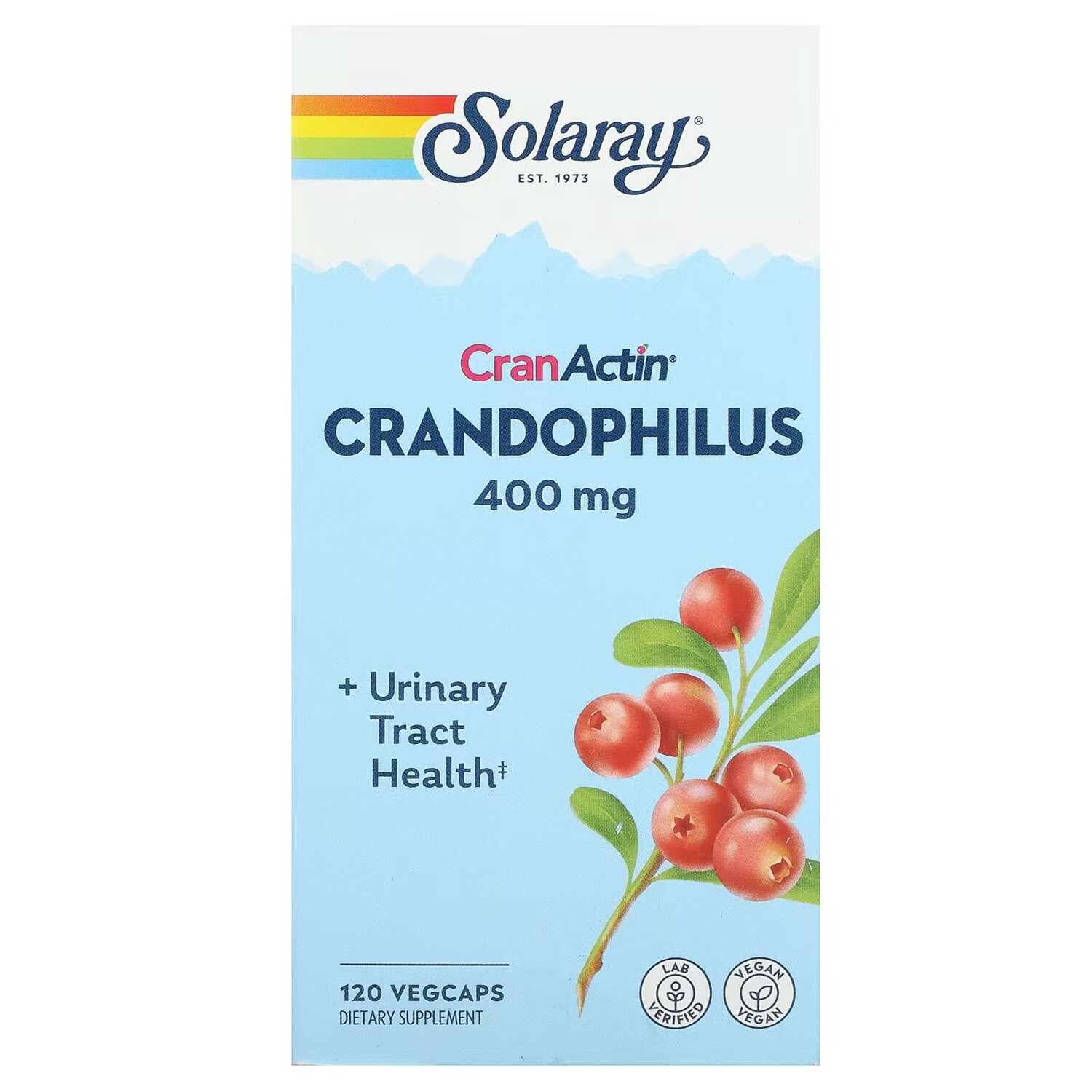 

CranActin, Crandophilus, 400 мг, 120 растительных капсул (200 мг на капсулу) Solaray