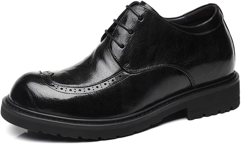 

Мужские туфли VIBLiSS с увеличением роста, кожаные броги с невидимыми стельками Оксфорд для офиса, бизнеса и свадеб, черный