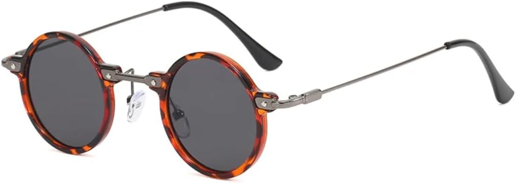 

Солнцезащитные очки с защитой от УФ-излучения UV400 | Маленькая круглая оправа | Линзы конфетных цветов для занятий спортом на открытом воздухе и вождения DSVIGF, Leopard Gray